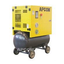 APCOM low noise 0.5m3/min single phase rotary 5hp screw air compressor 4kw 18 cfm 8bar